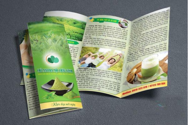 Mẫu tờ rơi bột trà xanh đẹp, thiết kế theo yêu cầu