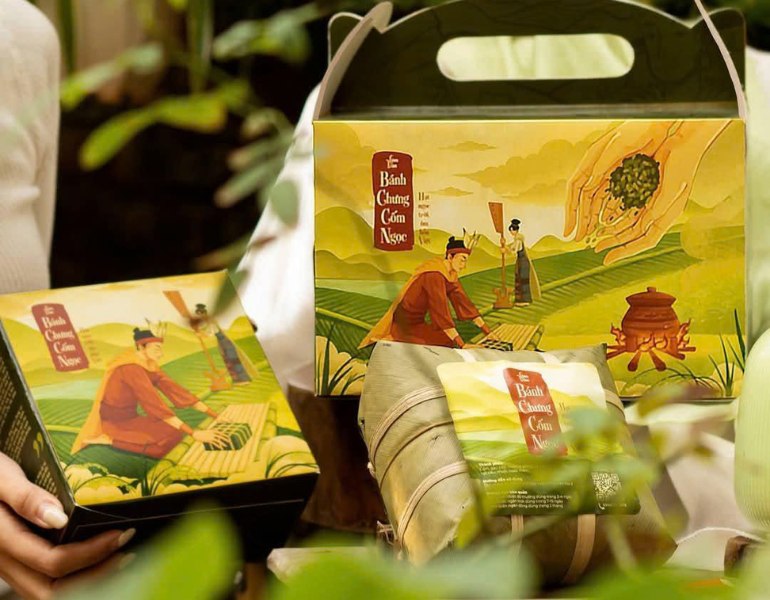 Thiết kế hộp đựng bánh chưng đậm bản sắc Việt