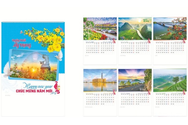 Thiết kế mẫu in lịch lò xo 7 tờ hoàn hảo