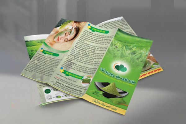 Mẫu tờ rơi bột trà xanh đẹp, thiết kế theo yêu cầu