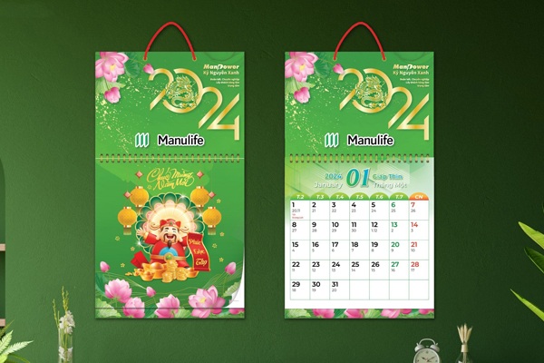 Các mẫu lịch lò xo giữa đẹp & ấn tượng nhất
