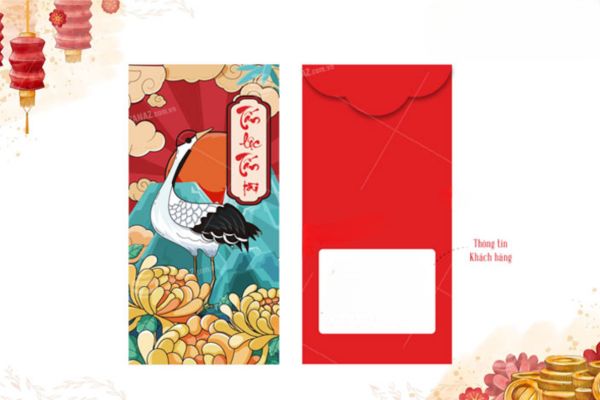 Mẫu bao lì xì hình hạc đẹp, chất lượng cao tại Hà Nội