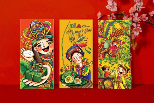 Mẫu lì xì Tết cổ tích đẹp, thiết kế theo yêu cầu tại Hà Nội