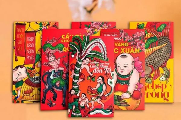 Mẫu bao lì xì tranh Đông hồ đẹp, thiết kế theo yêu cầu