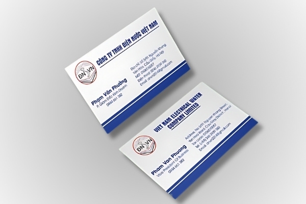 IN Hoa Long nhận thiết kế và in ấn mẫu card visit điện nước cao cấp