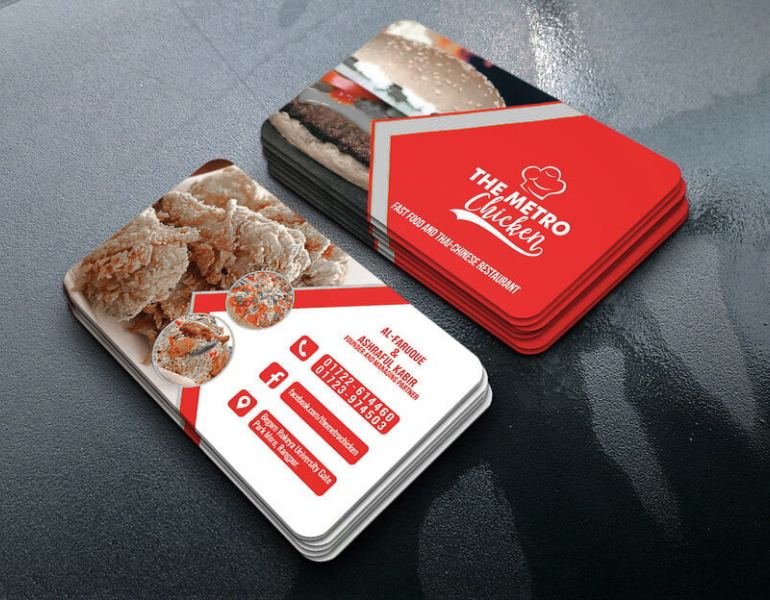 In card visit màu đỏ thu hút