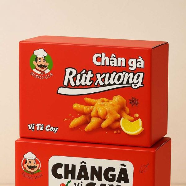 In hộp đựng chân gà giá rẻ, thiết kế theo yêu cầu