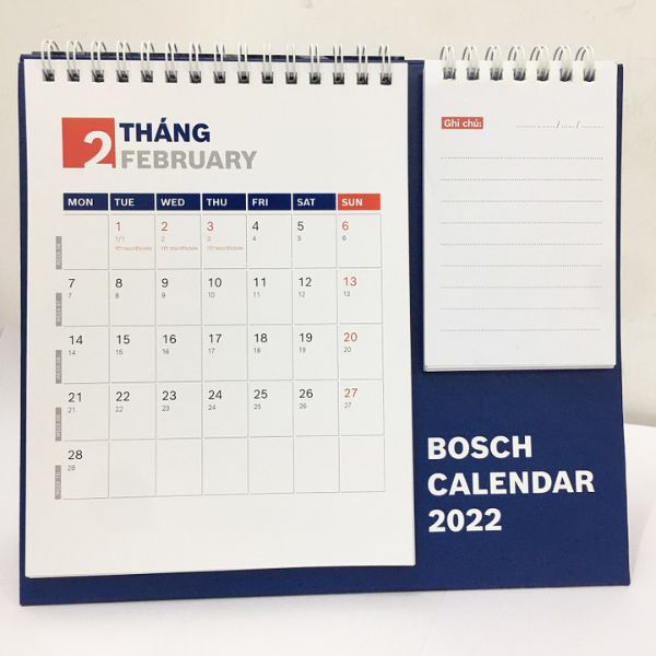 In lịch đề bàn có ghi chú đẹp, giá rẻ, chất lượng cao tại Hoa Long