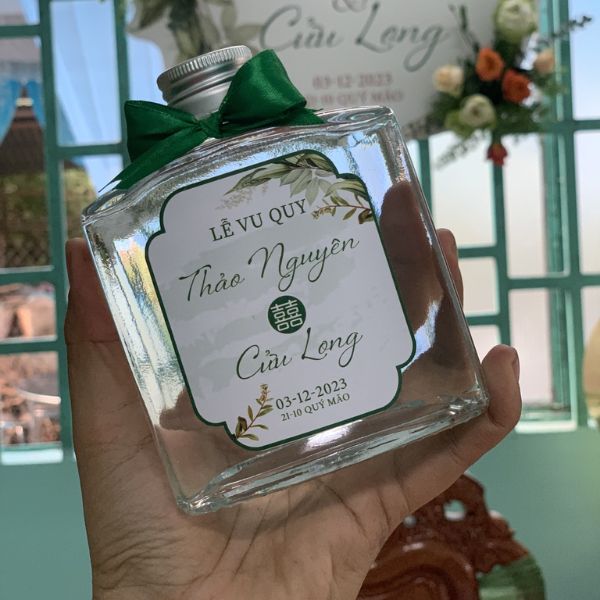 In tem chai nước đám cưới đẹp, giá rẻ, lấy nhanh tại Hà Nội