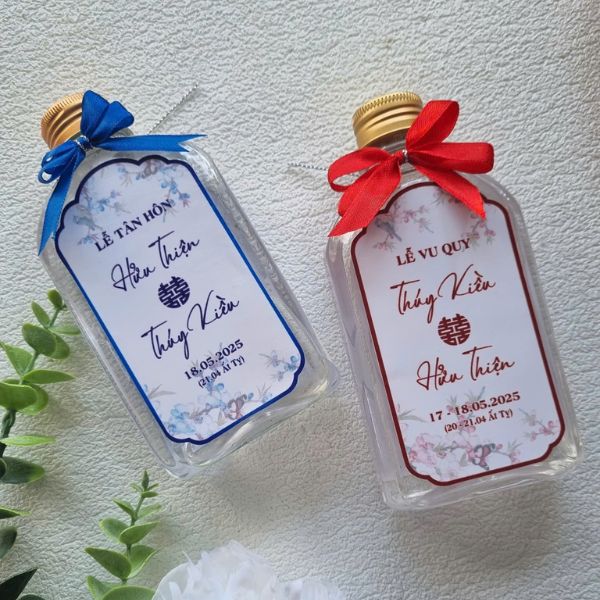 In tem chai nước đám cưới đẹp, giá rẻ, lấy nhanh tại Hà Nội