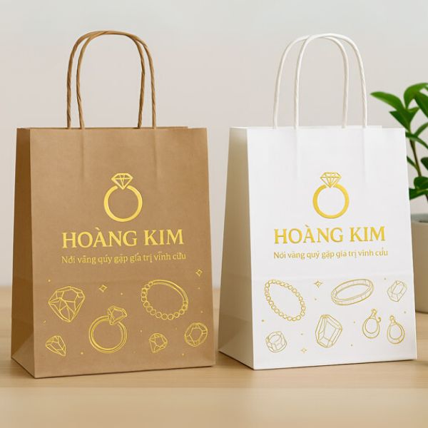 In túi giấy đựng vàng giá rẻ, thiết kế theo yêu cầu