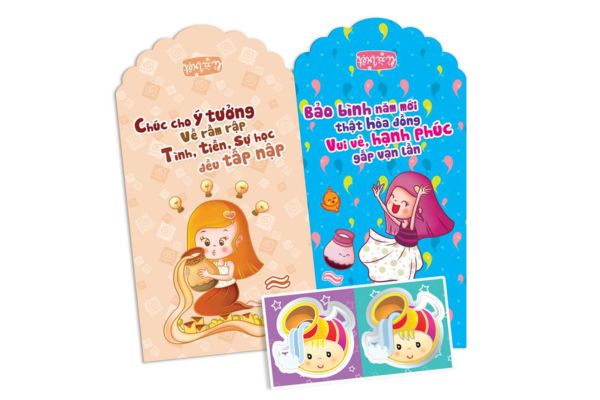 Mẫu lì xì 12 cung hoàng đạo đẹp, thiết kế theo yêu cầu