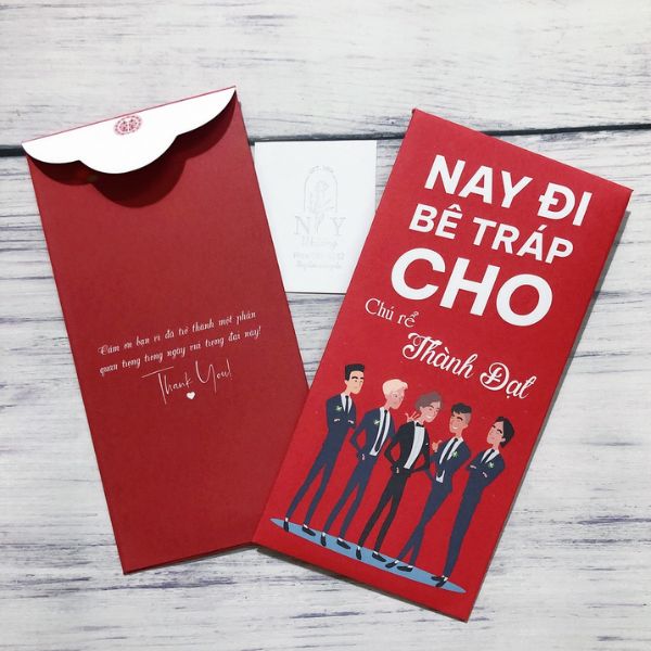 Mẫu bao lì xì đám cưới đẹp, giá rẻ, thiết kế theo yêu cầu