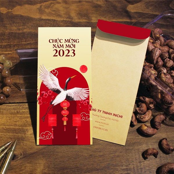 Mẫu bao lì xì hình hạc đẹp, chất lượng cao tại Hà Nội