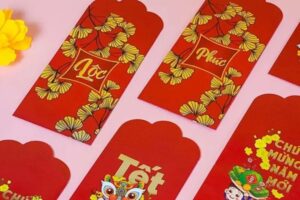 Mẫu bao lì xì hoa mai đẹp, thiết kế theo yêu cầu tại Hà Nội