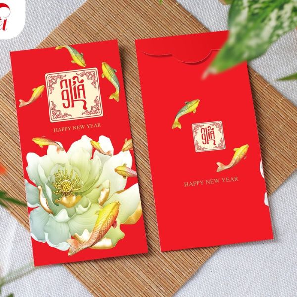 Mẫu bao lì xì hoa mai đẹp, thiết kế theo yêu cầu tại Hà Nội