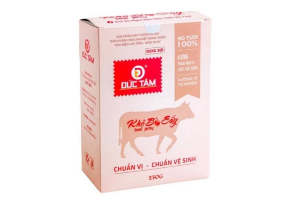 Mẫu hộp giấy đựng khô bò sắc nét