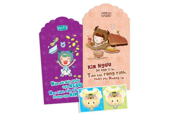 Mẫu lì xì 12 cung hoàng đạo đẹp, thiết kế theo yêu cầu