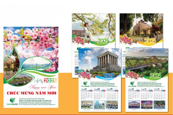 Mẫu in lịch 5 tờ đẹp, giá rẻ, chất lượng cao