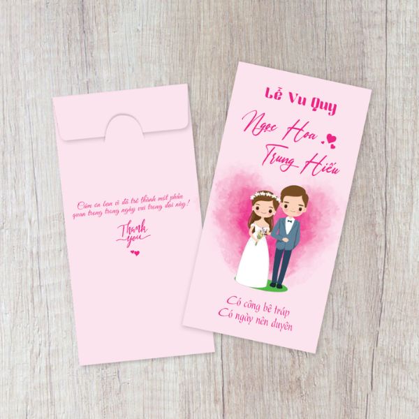 Mẫu bao lì xì đám cưới đẹp, giá rẻ, thiết kế theo yêu cầu