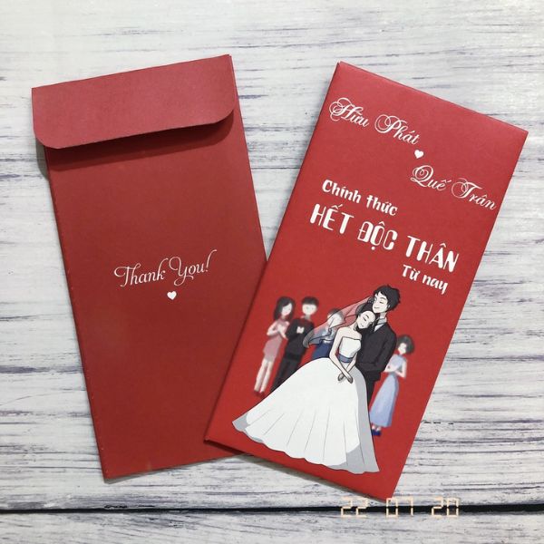 Mẫu bao lì xì đám cưới đẹp, giá rẻ, thiết kế theo yêu cầu