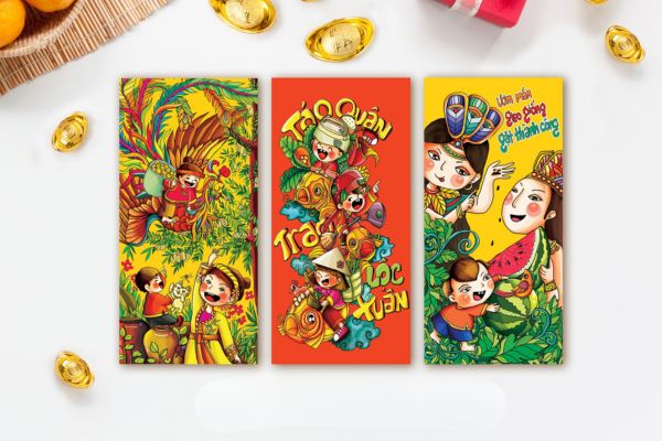 Mẫu lì xì Tết cổ tích đẹp, thiết kế theo yêu cầu tại Hà Nội