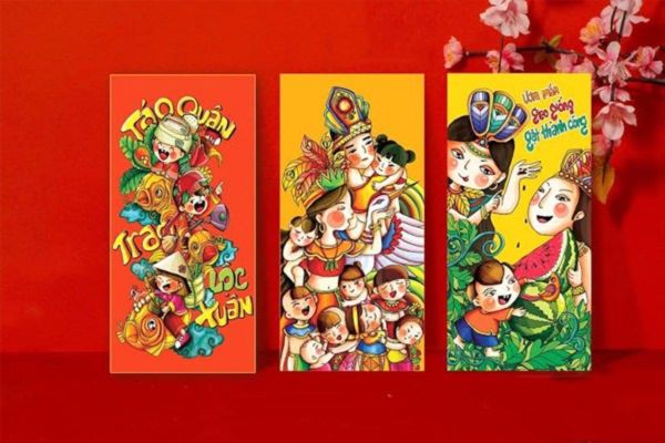Mẫu bao lì xì tranh Đông hồ đẹp, thiết kế theo yêu cầu