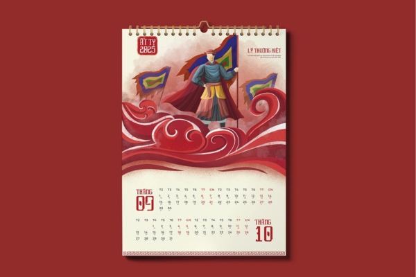 Mẫu lịch treo tường 12 tháng in sắc nét