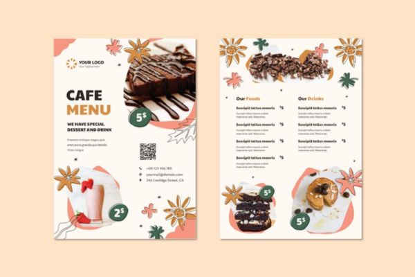 Mẫu menu tiệm bánh đẹp, giá rẻ, thiết kế theo yêu cầu