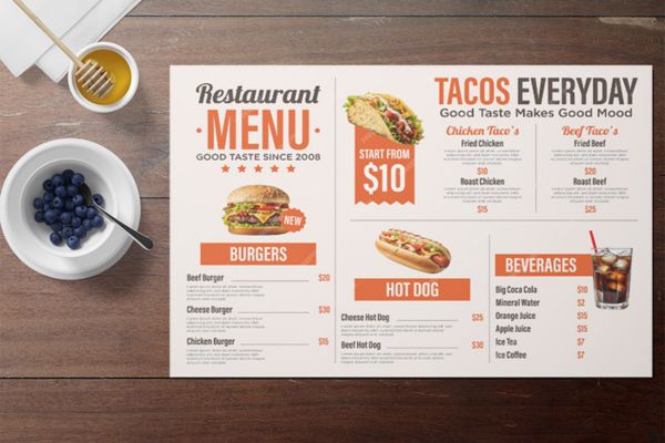 Mẫu menu tiệm bánh đẹp, giá rẻ, thiết kế theo yêu cầu