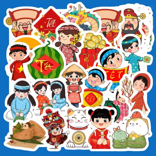 In Hoa Long nhận thiết kế và in ấn mẫu Sticker Tết đẹp