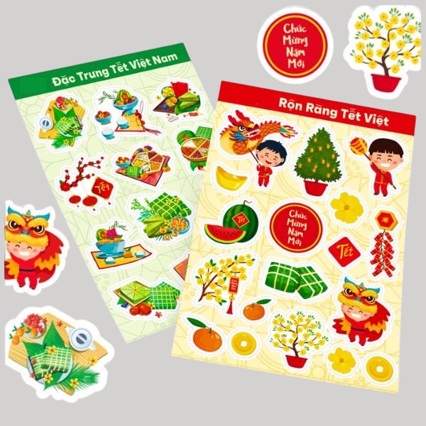 IN Hoa Long nhận thiết kế và in ấn mẫu Sticker Tết theo yêu cầu