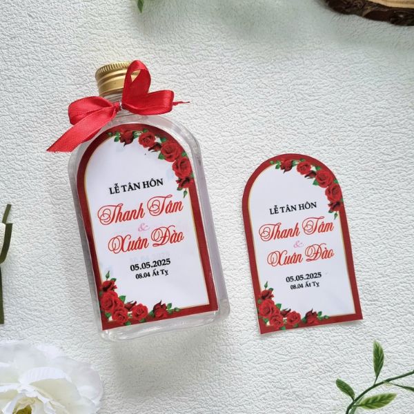 In tem chai nước đám cưới đẹp, giá rẻ, lấy nhanh tại Hà Nội