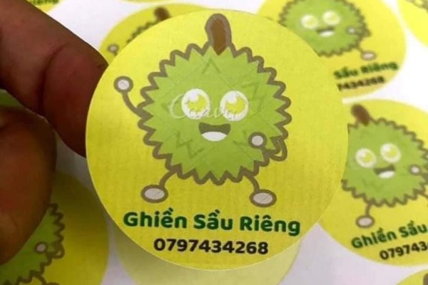 Mẫu tem nhãn sầu riêng in ấn sắc nét