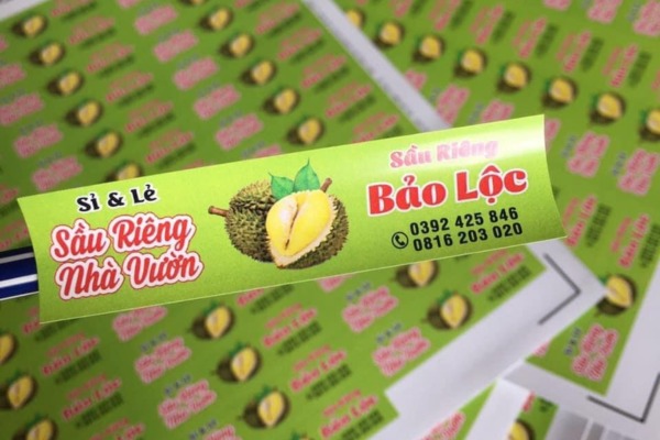 Mẫu tem nhãn sầu riêng tươi sạch