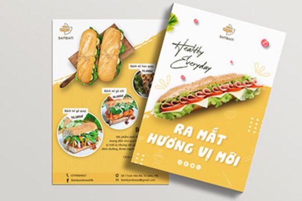 Mẫu tờ rơi bánh mì đẹp, thiết kế theo yêu cầu tại Hoa Long
