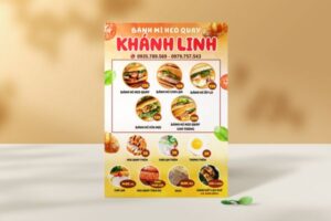 Mẫu tờ rơi bánh mì đẹp, thiết kế theo yêu cầu tại Hoa Long