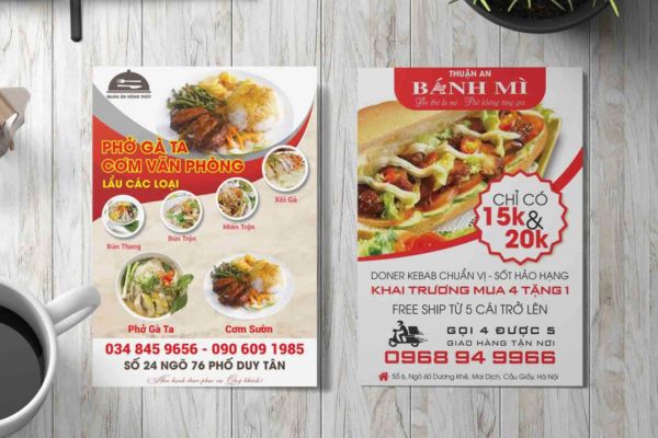 Mẫu tờ rơi bánh mì đẹp, thiết kế theo yêu cầu tại Hoa Long