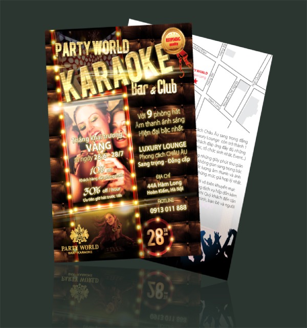 In Hoa Long nhận thiết kế và in ấn mẫu tờ rơi karaoke giá rẻ