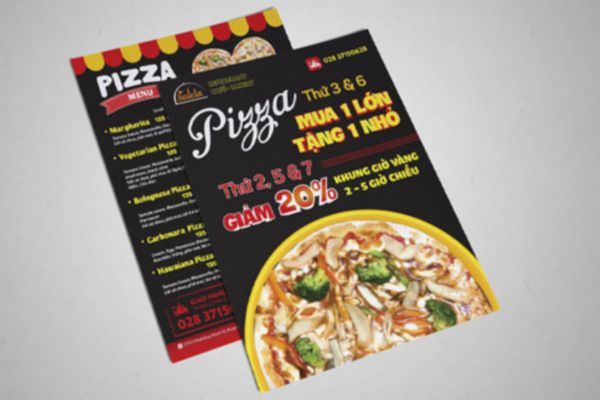 Mẫu tờ rơi pizza đẹp, giá rẻ tại Hà Nội