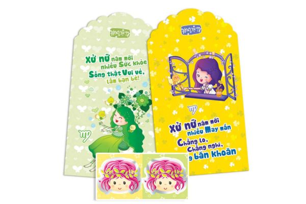 Mẫu lì xì 12 cung hoàng đạo đẹp, thiết kế theo yêu cầu
