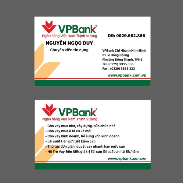In card ngân hàng vpbank giá rẻ, thiết kế theo yêu cầu
