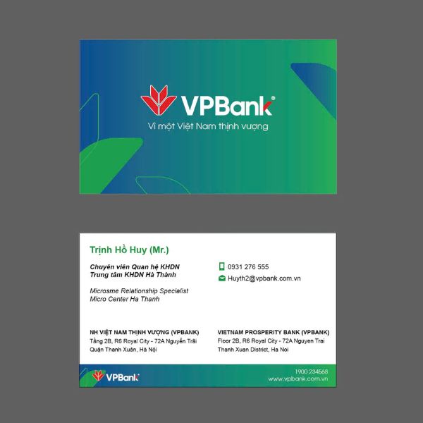 In card ngân hàng vpbank giá rẻ, thiết kế theo yêu cầu