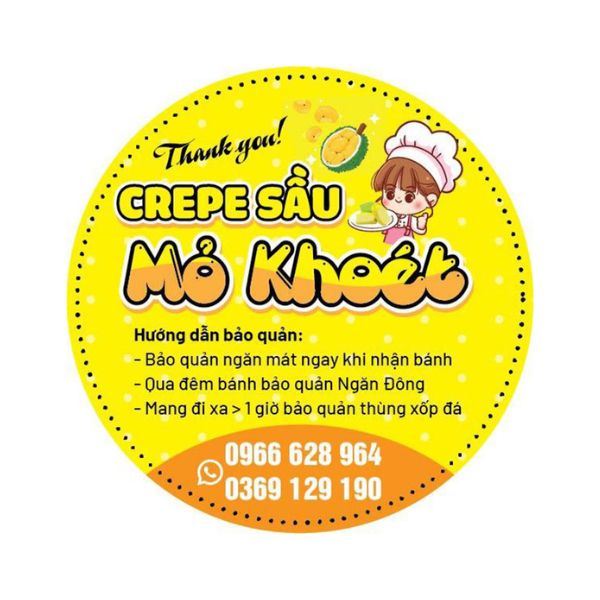 In tem bánh crepe giá rẻ, chất lượng cao tại Hà Nội