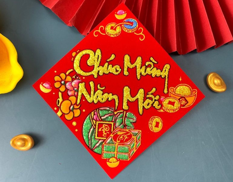In tem chúc mừng năm mới theo yêu cầu, đẹp mắt