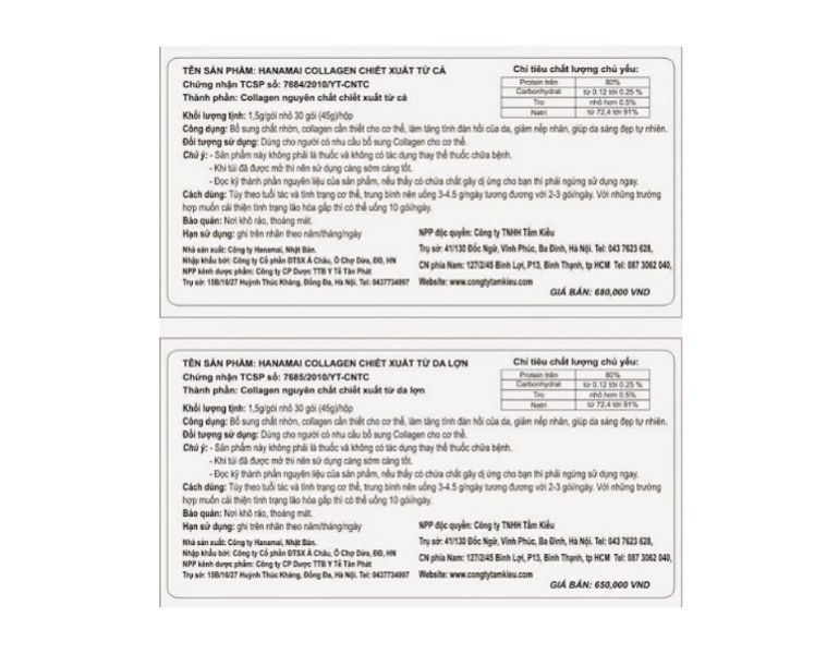 In tem phụ collagen sắc nét
