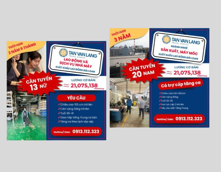 In tờ rơi xuất khẩu lao động chuyên nghiệp