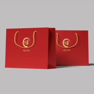 In túi giấy màu đỏ giá rẻ, thiết kế theo yêu cầu tại Hà Nội