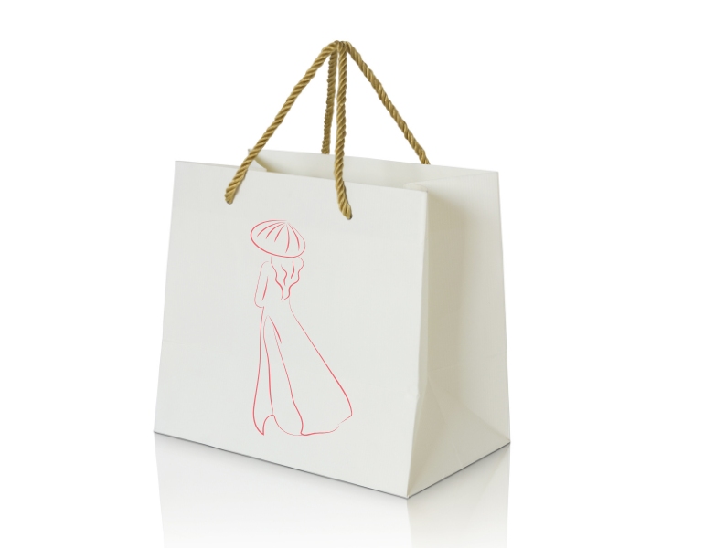 In túi giấy shop áo dài sắc nét