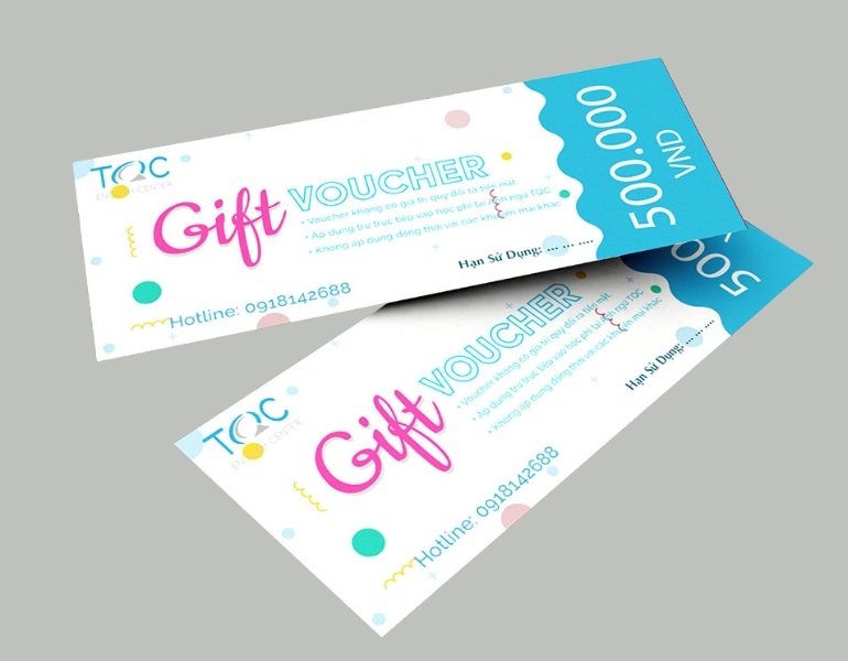 In voucher cho trung tâm anh ngữ giá rẻ